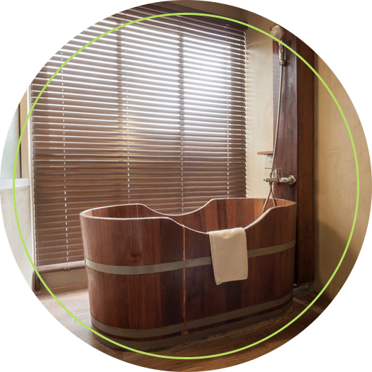 Bồn tắm thảo dược mang lại sự tiên nghi cho spa