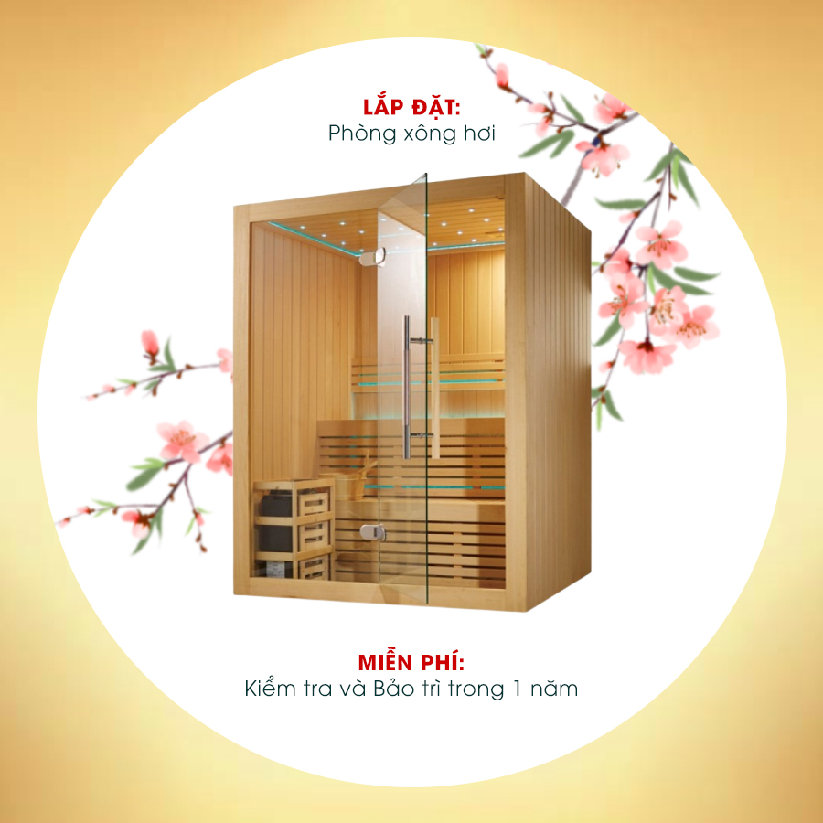Miễn phí kiểm tra bảo trì phòng xông hơi trong vòng 1 năm cho 30 khách hàng đầu tiên Miễn phí kiểm tra bảo trì phòng xông hơi trong vòng 1 năm cho 30 khách hàng đầu tiên