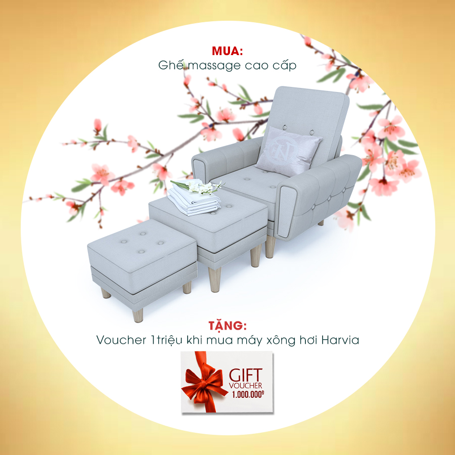 Mua ghế foot massage tặng voucher giảm giá 1 triệu đồng khi mua máy xông hơi Harvia Mua ghế foot massage tặng voucher giảm giá 1 triệu đồng khi mua máy xông hơi Harvia