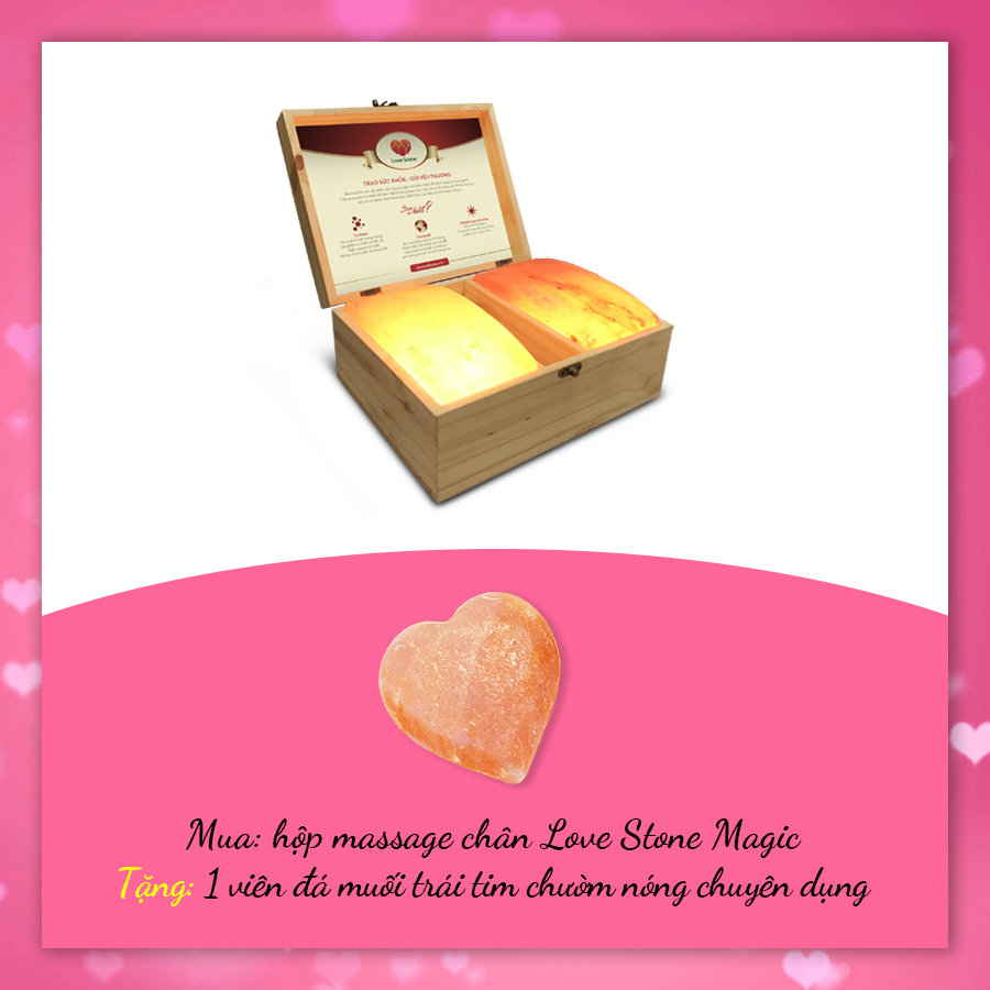 Mua một hộp lovestone magic, tặng ngay 1 viên đá muối trái tim chườm nóng chuyên dụng