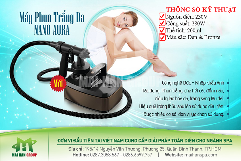 Máy phun trắng da Nano Aura – Sản phẩm mang đến sự hoàn hảo cho phái đẹp Máy phun trắng da Nano Aura – Sản phẩm mang đến sự hoàn hảo cho phái đẹp