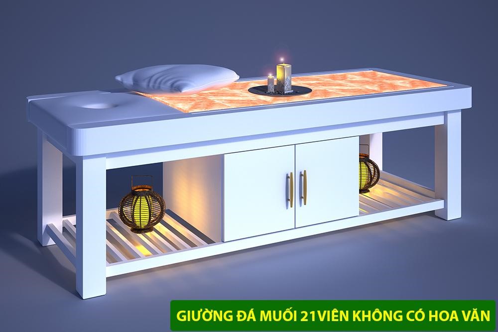 Giường đá muối himalaya 21 viên không có hoa văn