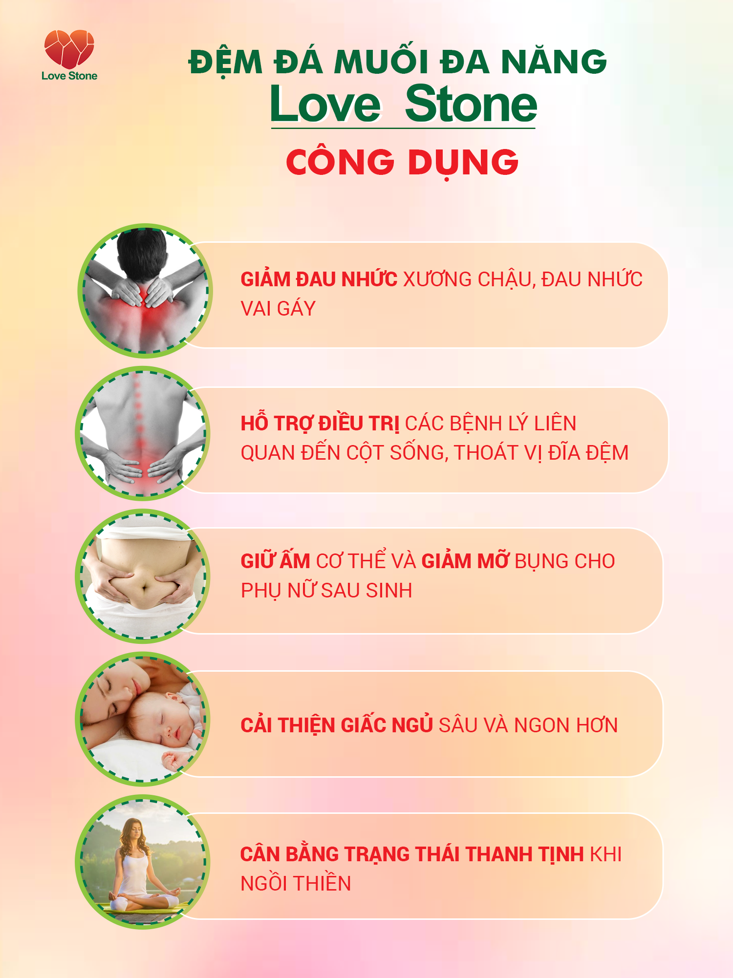 ĐỆM ĐÁ MUỐI ĐA NĂNG LOVE STONE ĐỆM ĐÁ MUỐI ĐA NĂNG LOVE STONE