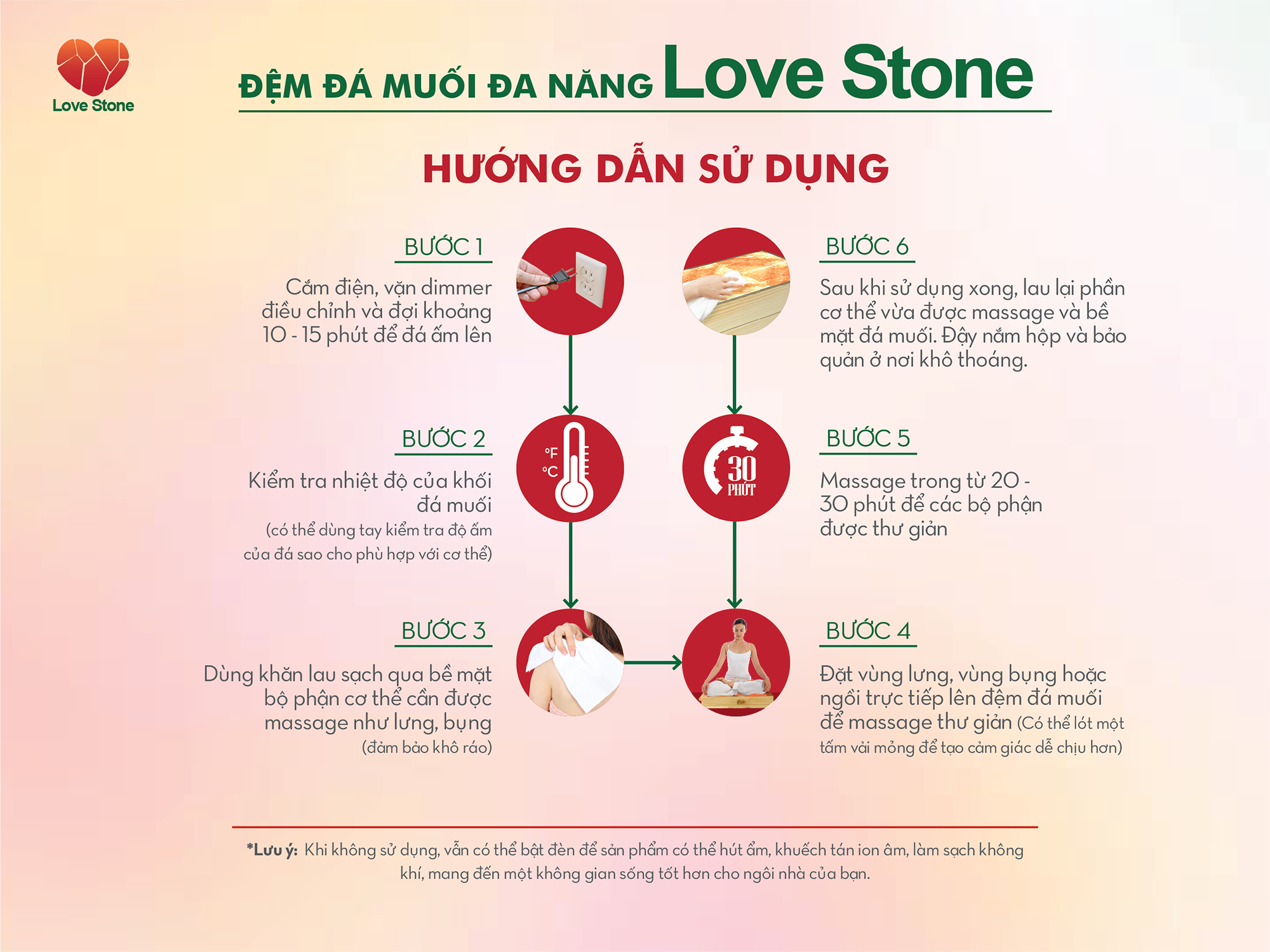 ĐỆM ĐÁ MUỐI ĐA NĂNG LOVE STONE ĐỆM ĐÁ MUỐI ĐA NĂNG LOVE STONE