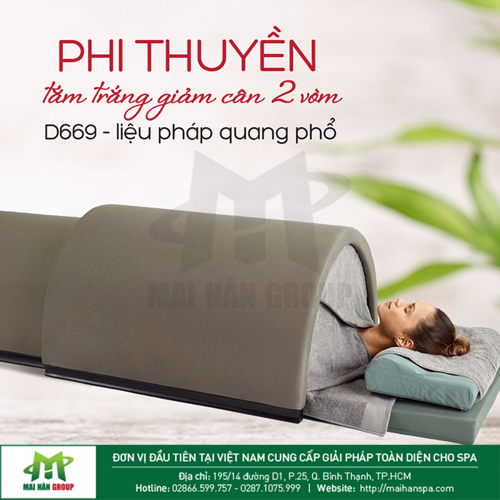 Phi thuyền tắm trắng giảm cân hai vòm D-669 