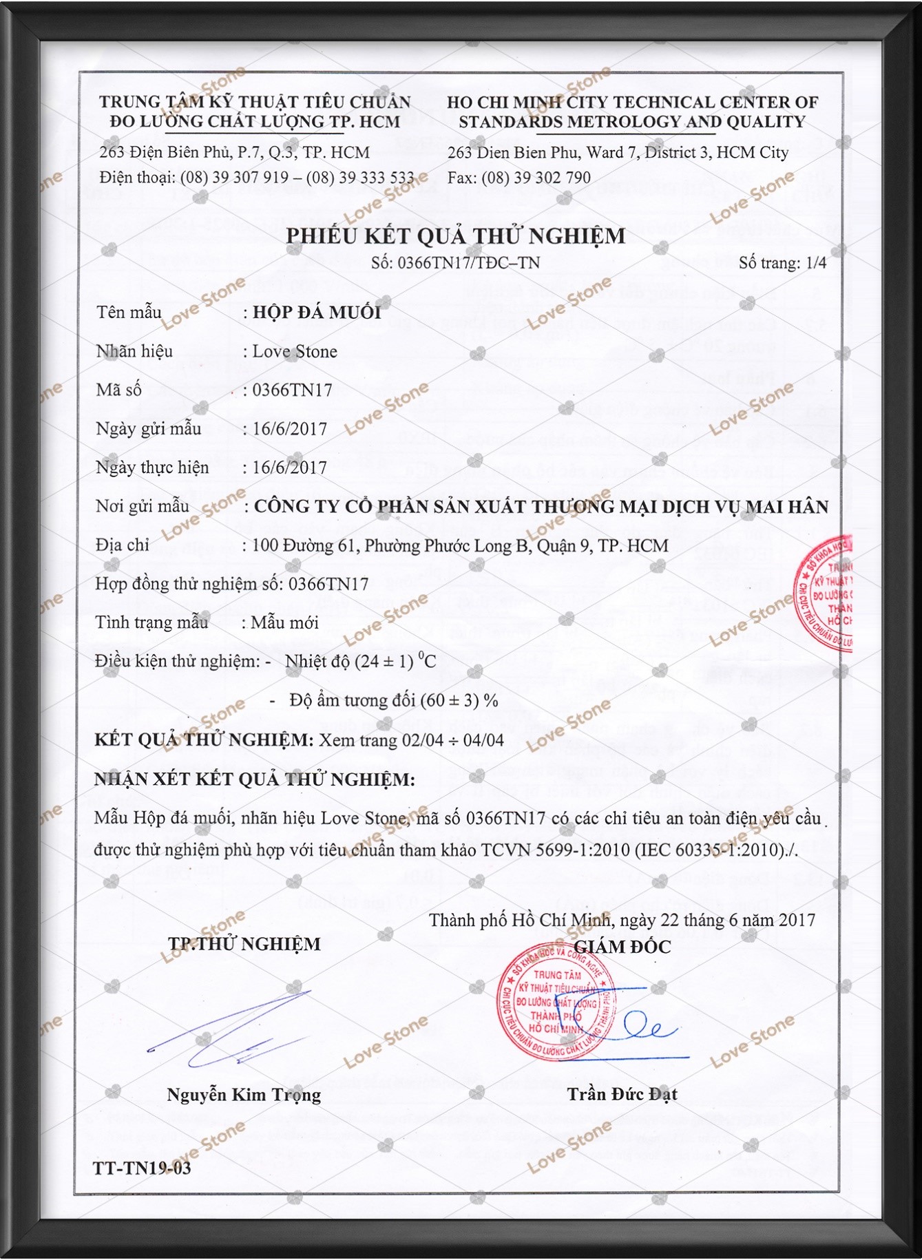 HỘP ĐÁ MUỐI LOVE STONE STANDARD VIP