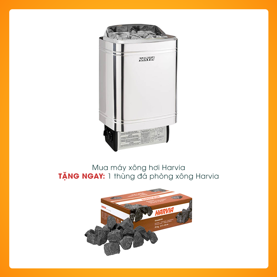 TẶNG 1 thùng đá phòng xông Harvia khi mua Máy xông hơi Harvia