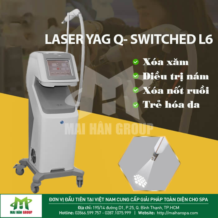 Máy xóa xăm, đốm nám bằng Laser YAG Q- Swiched L6 hình 2