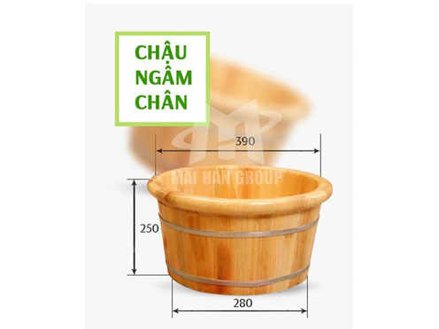 Kích thước một chậu gỗ ngâm chân cơ bản