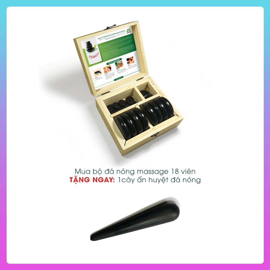 Mua hộp đá muối 18 viên tặng ngay cây ấn huyệt bằng đá nóng