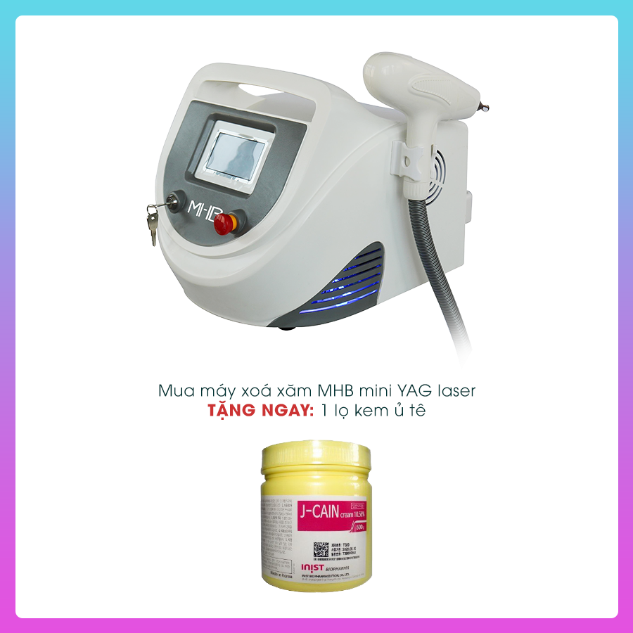 Mua máy xoá xăm MHB mini yag laser, tặng ngay lọ ủ tê