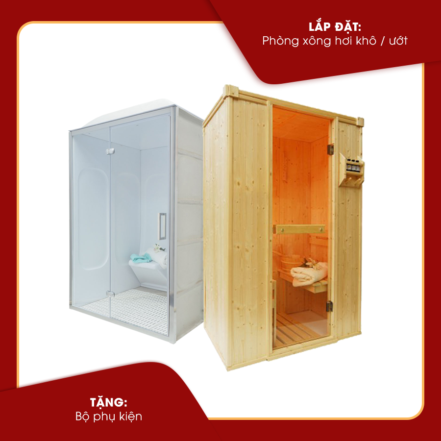 MUA phòng xông hơi khô, ướt TẶNG NGAY phụ kiện đi kèm
