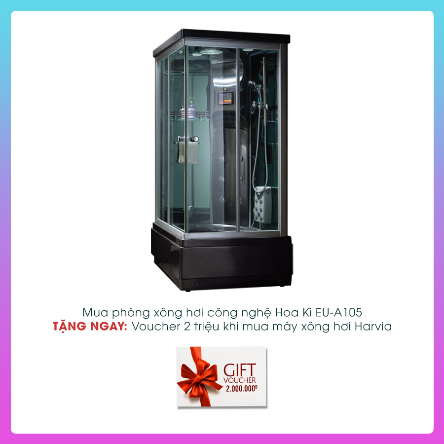 Mua phòng xông hơi nguyên chiếc công nghệ Hoa Kỳ, nhận ngay voucher giảm giá khi mua máy xông hơi Harvia trị giá 2tr đồng