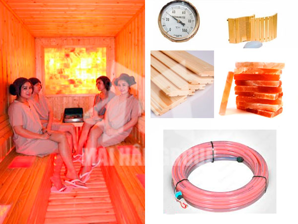 Chuẩn bị vật liệu lắp đặt phòng xông hơi đá muối Himalaya
