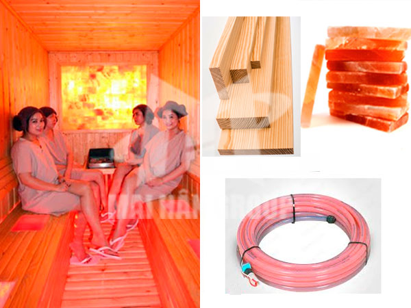 Chuẩn bị vật liệu lắp đặt phòng xông hơi đá muối Himalaya