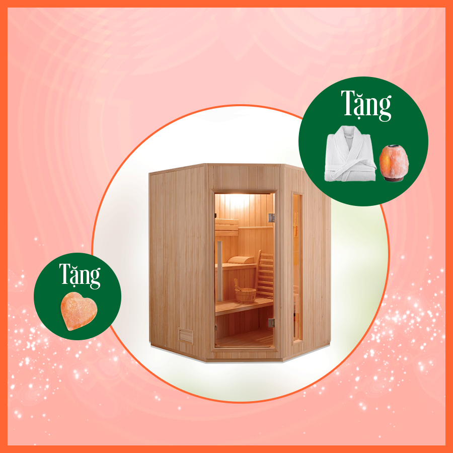 Mua phòng xông hơi khô gia đình tặng ngay 1 áo choàng tắm + 1 đèn đá muối xông tinh dầu