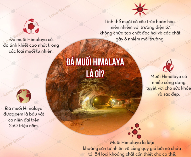 Đá muối Himalaya có thành phần khoáng chất đến từ thiên nhiên vô cùng tinh khiết Đá muối Himalaya có thành phần khoáng chất đến từ thiên nhiên vô cùng tinh khiết
