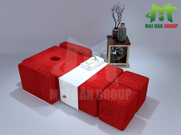 Thiết kế ghế foot massage đa năng với phần tựa lưng được biến đổi theo kiểu dáng của giường massage body