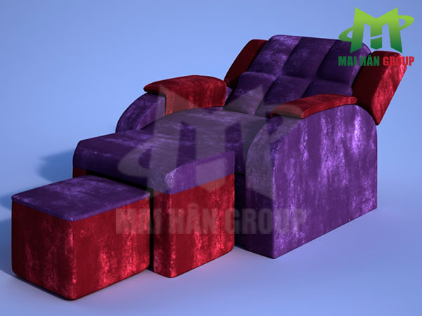 Mẫu ghế foot massage có tăng đơ với thiết kế phối màu cách điệu tạo điểm nhấn nổi bật cho không gian spa