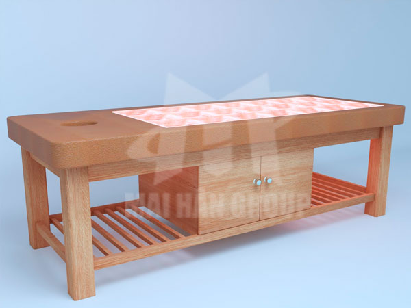 Giường massage khung chân gỗ công nghiệp
