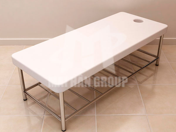 Giường massage khung chân sắt, inox