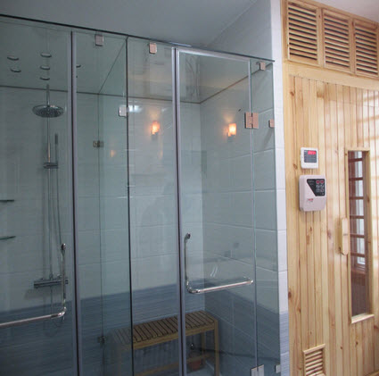 Bảng điều khiển phòng xông hơi ướt thường đặt bên ngoài phòng xông Bảng điều khiển phòng xông hơi ướt thường đặt bên ngoài phòng xông