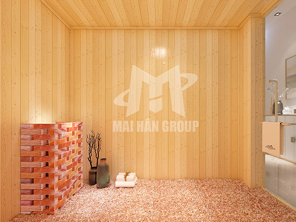 Dự án lắp đặt phòng xông hơi đá muối Himalaya gia đình chị Vân Anh - Chung cư Tôn Đản