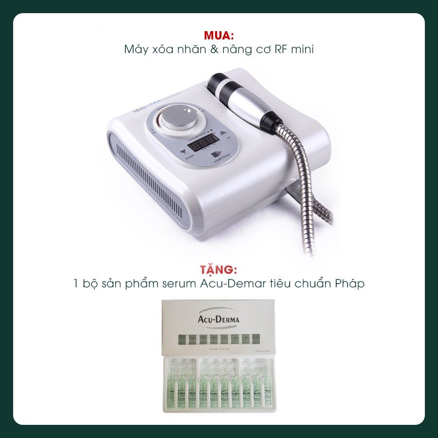 Mua Máy RF mini tặng ngay 1 bộ sản phẩm serum Acu-Demar tiêu chuẩn Pháp