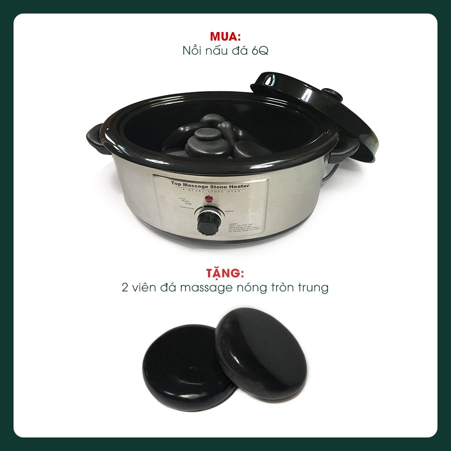 Mua nồi nấu đá 6q tặng ngay 2 viên đá tròn trung