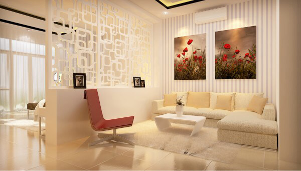 vách ngăn thiết kế đẹp mắt, sang trọng